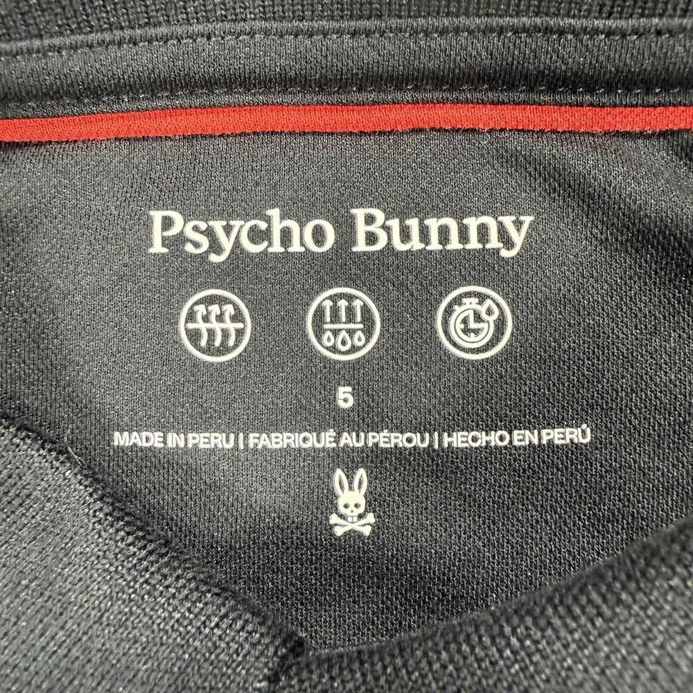 Psycho Bunny Polo Shirt Men's M (5) Black Pima Cotton Modal Preppy Golf Luxury - Picture 4 of 6
